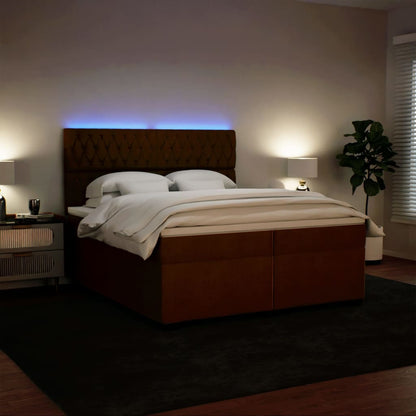 Boxspring met matras fluweel roze 200x200 cm