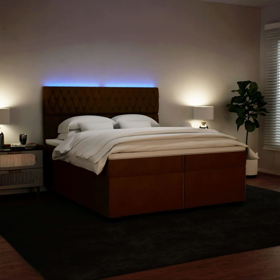 Boxspring met matras fluweel roze 200x200 cm