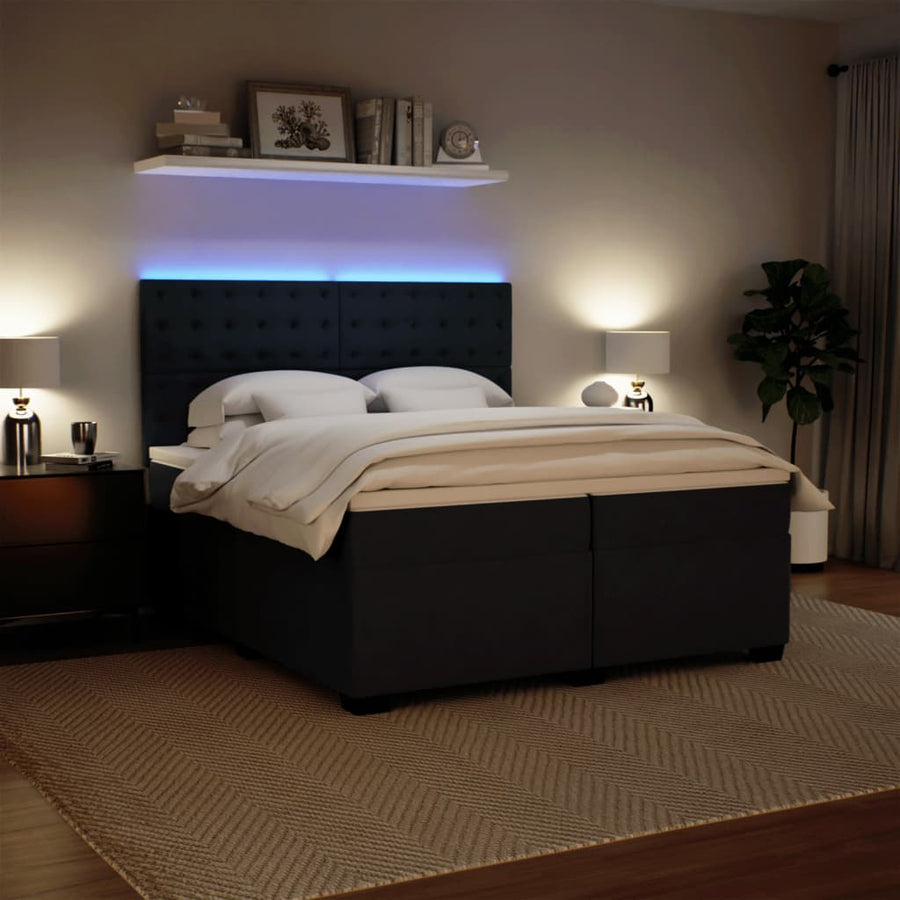 Boxspring met matras fluweel donkergrijs 200x200 cm