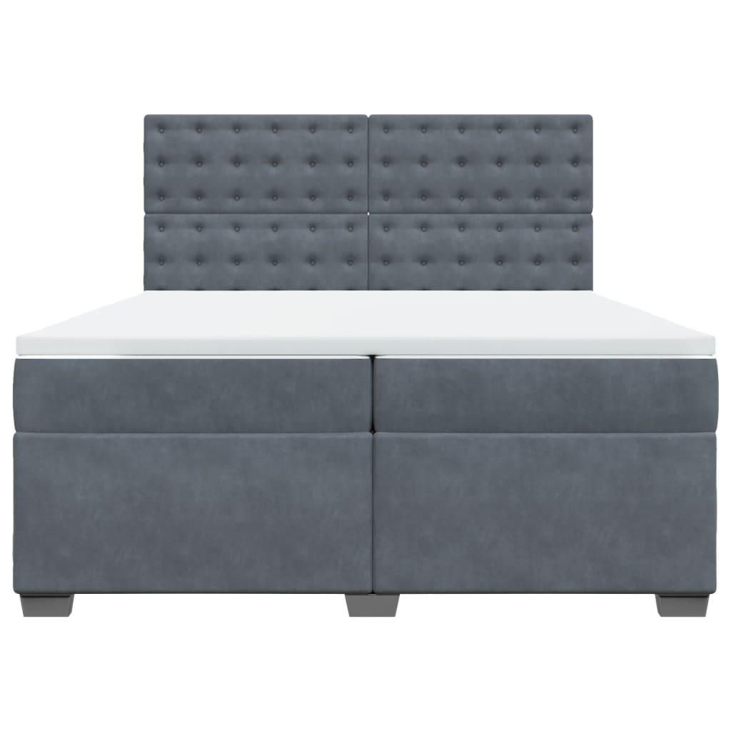 Boxspring met matras fluweel donkergrijs 200x200 cm