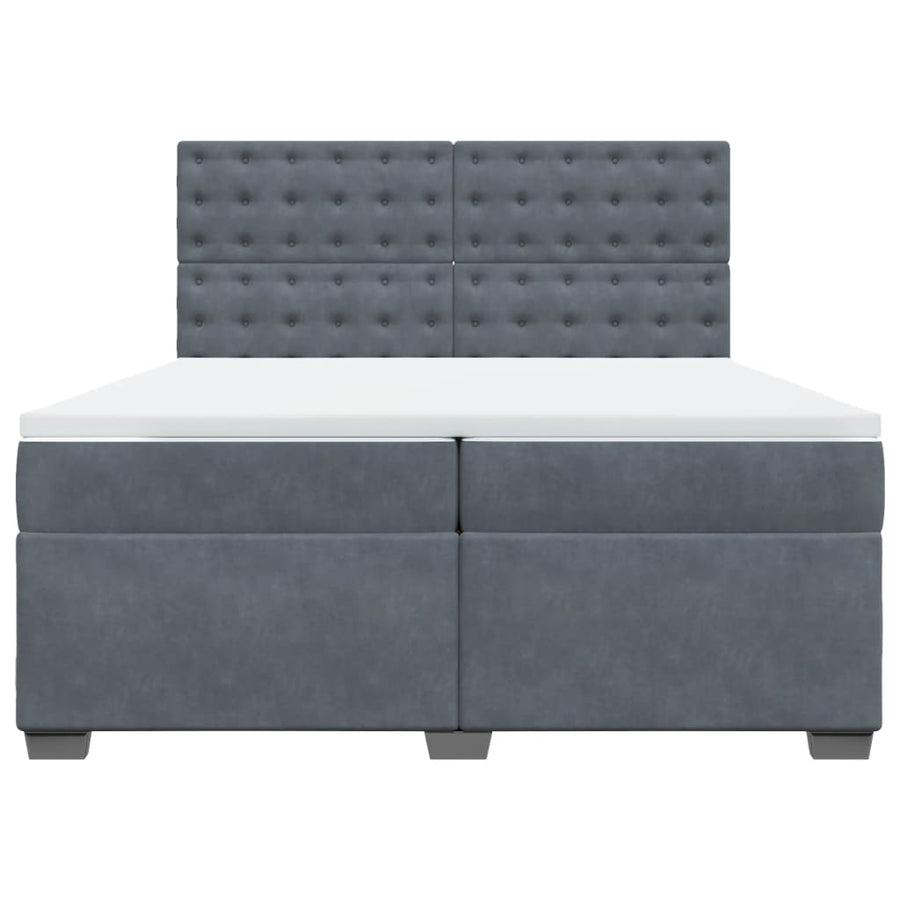 Boxspring met matras fluweel donkergrijs 200x200 cm