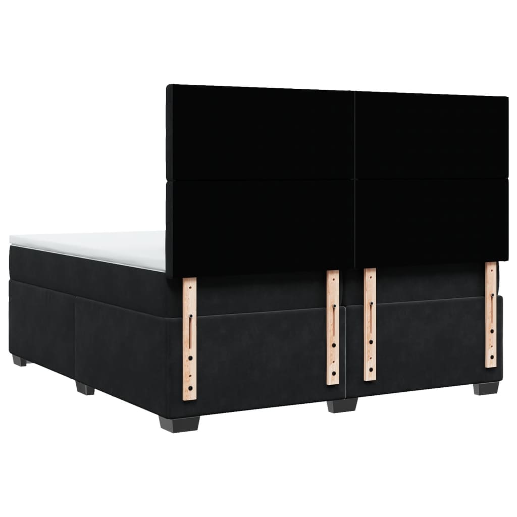 Boxspring met matras fluweel zwart 200x200 cm