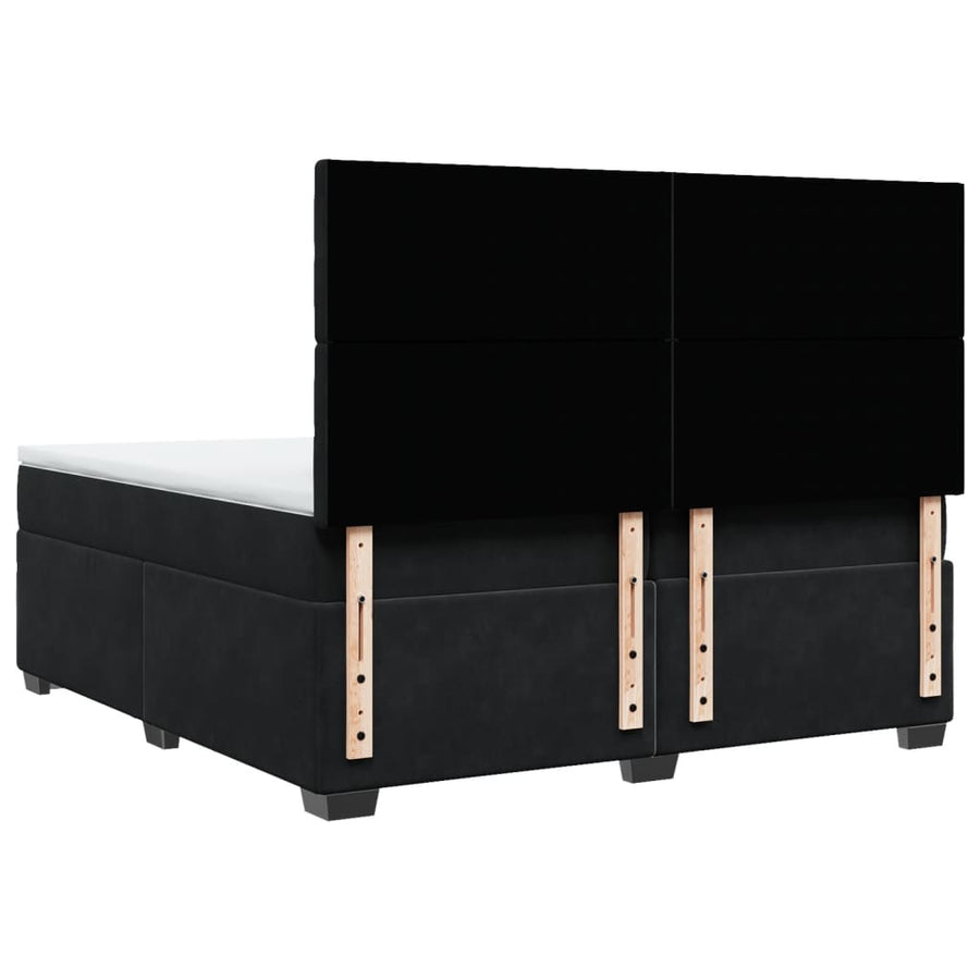 Boxspring met matras fluweel zwart 200x200 cm