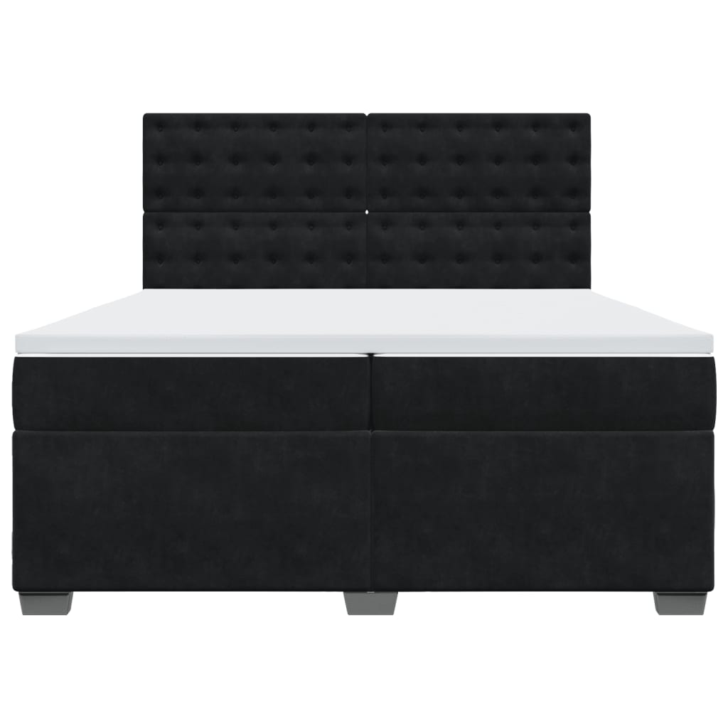 Boxspring met matras fluweel zwart 200x200 cm