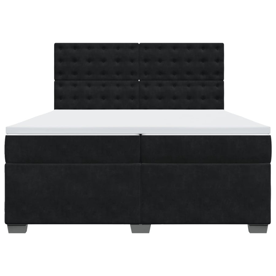 Boxspring met matras fluweel zwart 200x200 cm