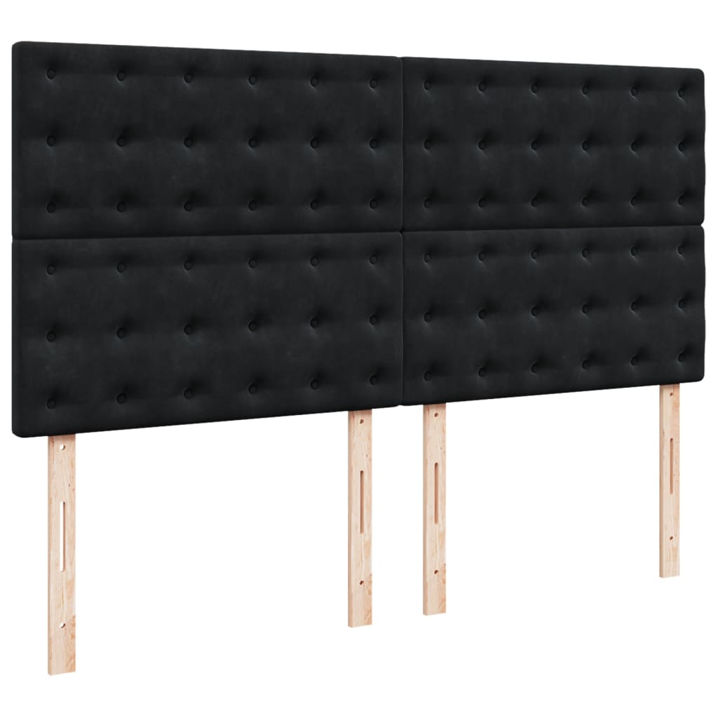 Boxspring met matras fluweel zwart 200x200 cm
