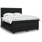 Boxspring met matras 200x200 cm zwart fluweel