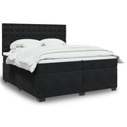 Boxspring met matras 200x200 cm zwart fluweel