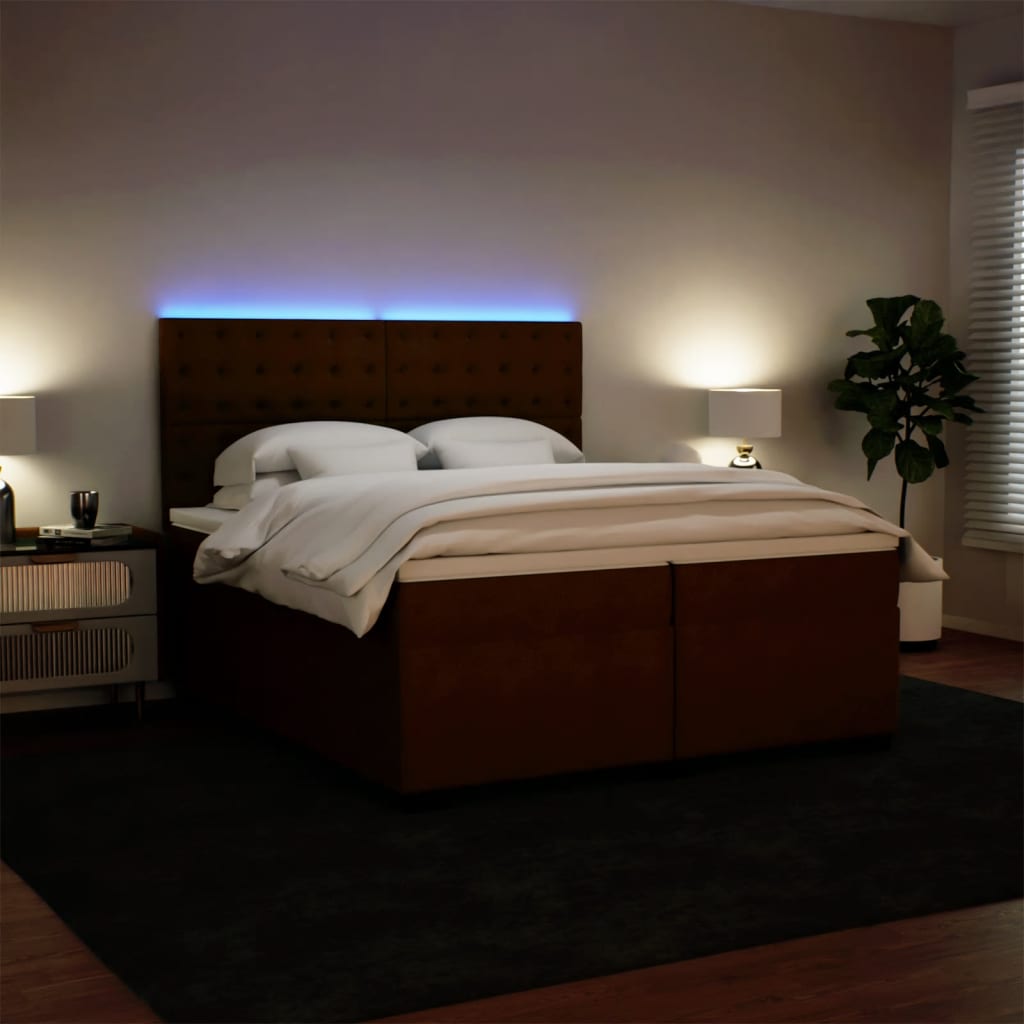 Boxspring met matras fluweel roze 200x200 cm