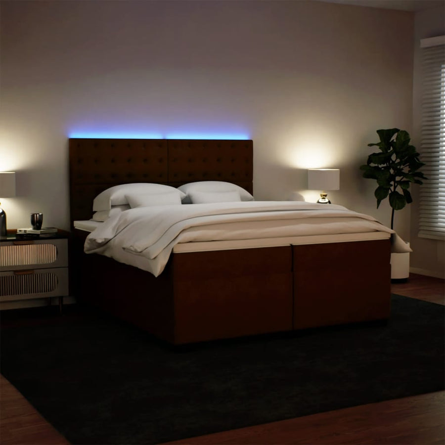 Boxspring met matras fluweel roze 200x200 cm
