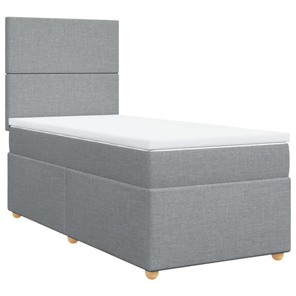 Boxspring met matras stof lichtgrijs 80x200 cm
