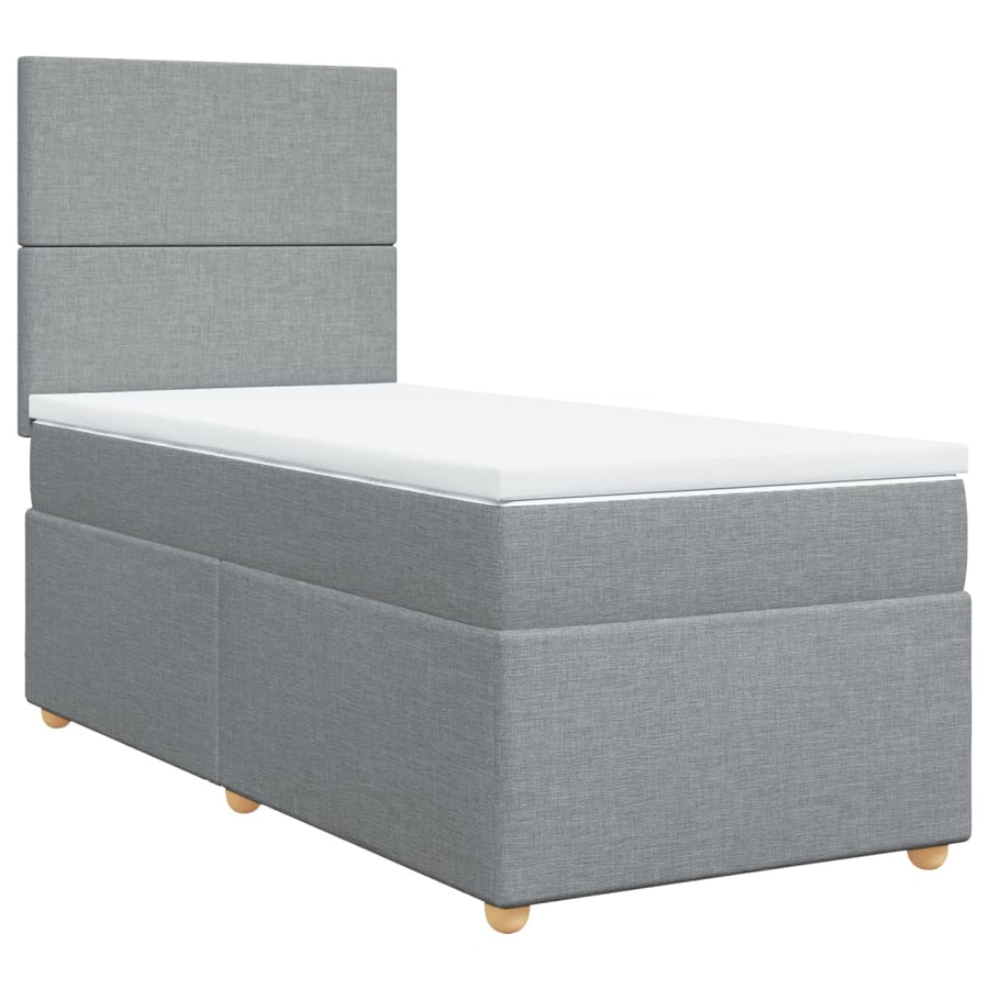 Boxspring met matras stof lichtgrijs 80x200 cm