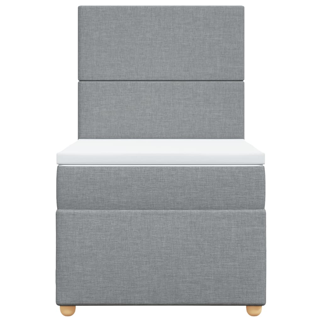 Boxspring met matras stof lichtgrijs 80x200 cm