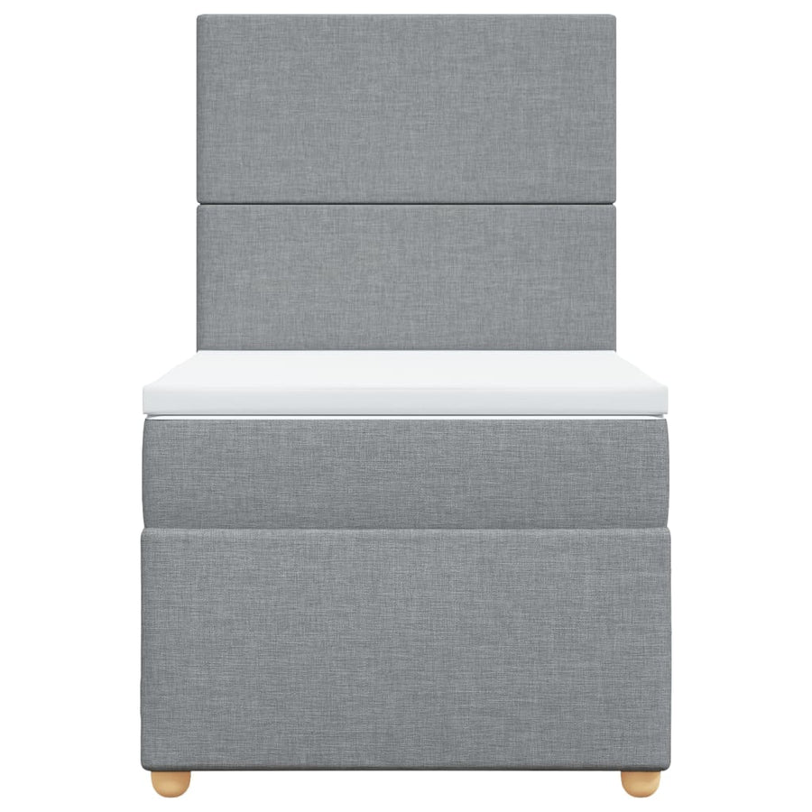 Boxspring met matras stof lichtgrijs 80x200 cm