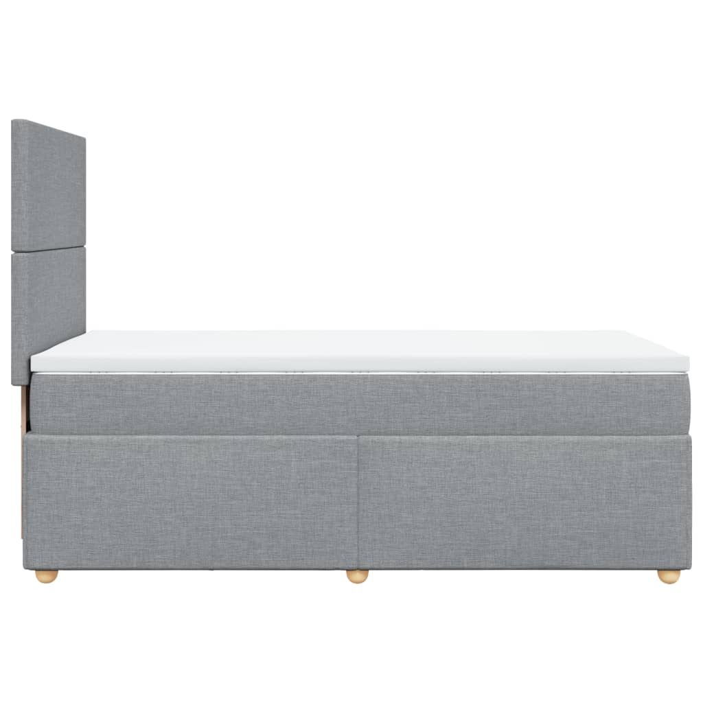 Boxspring met matras stof lichtgrijs 80x200 cm