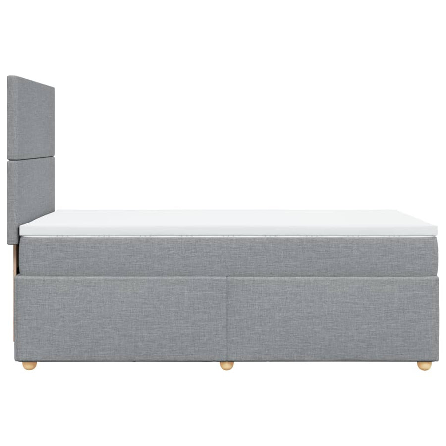 Boxspring met matras stof lichtgrijs 80x200 cm