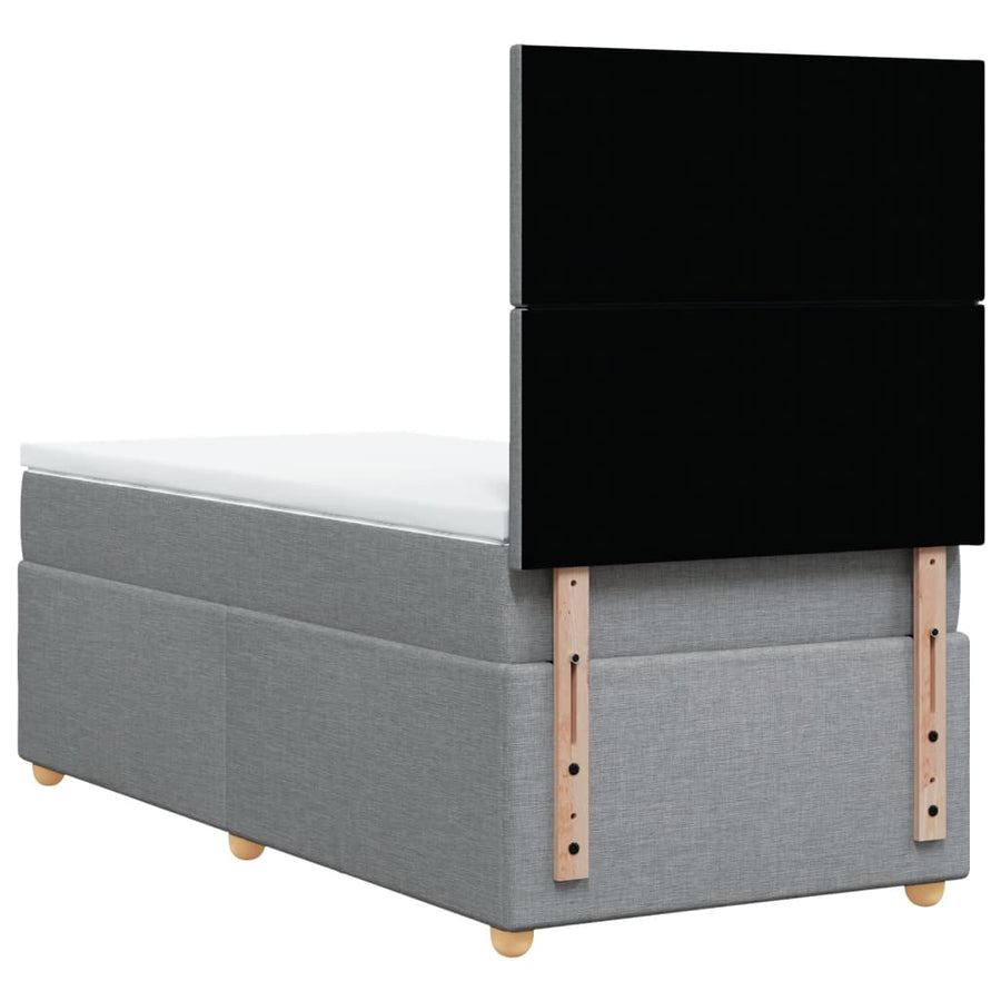 Boxspring met matras stof lichtgrijs 80x200 cm