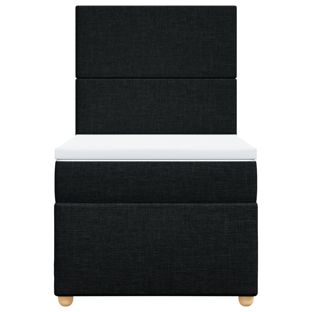 Boxspring met matras stof zwart 80x200 cm