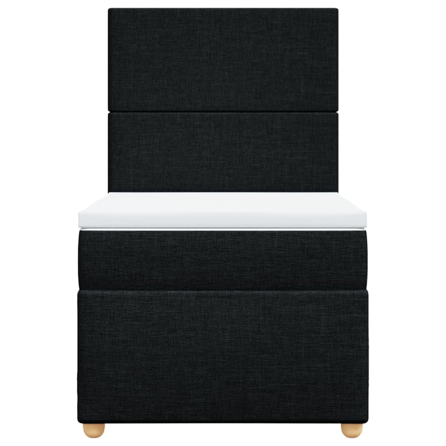 Boxspring met matras stof zwart 80x200 cm