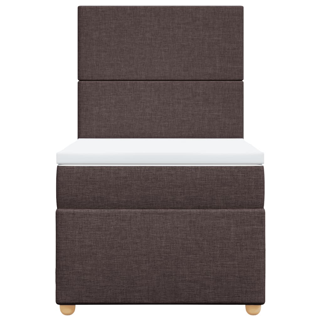 Boxspring met matras stof donkerbruin 80x200 cm