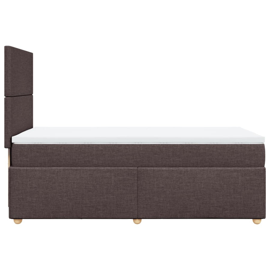 Boxspring met matras stof donkerbruin 80x200 cm