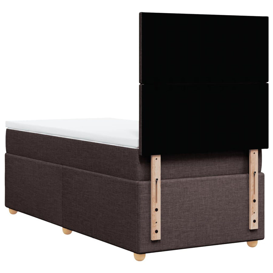 Boxspring met matras stof donkerbruin 80x200 cm