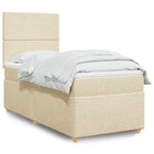 Boxspring met matras stof crèmekleurig 80x200 cm