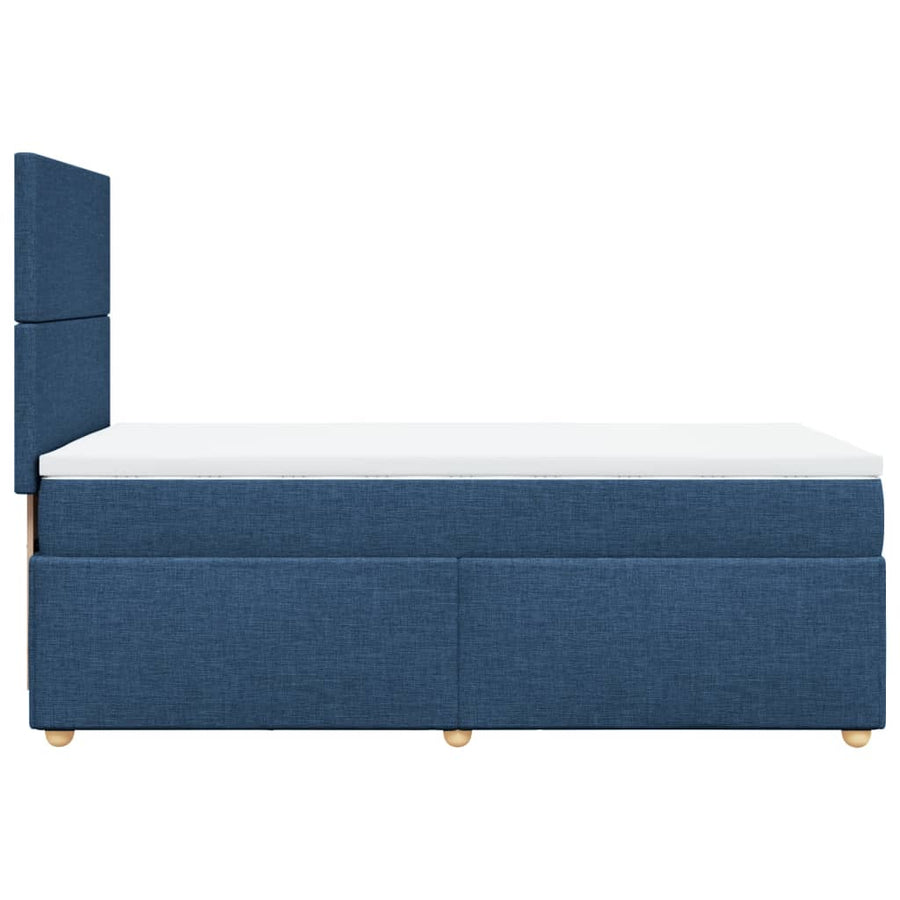 Boxspring met matras stof blauw 80x200 cm