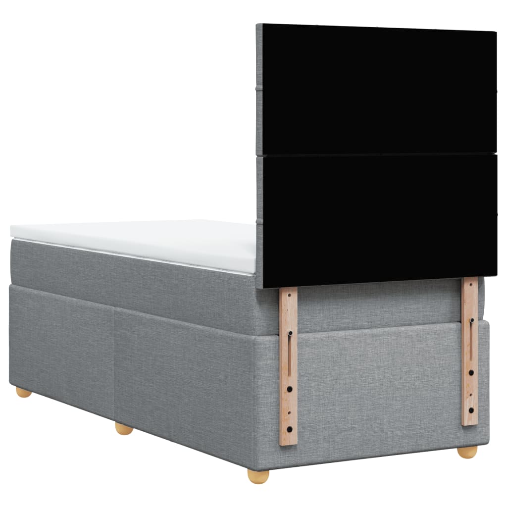 Boxspring met matras stof lichtgrijs 80x200 cm
