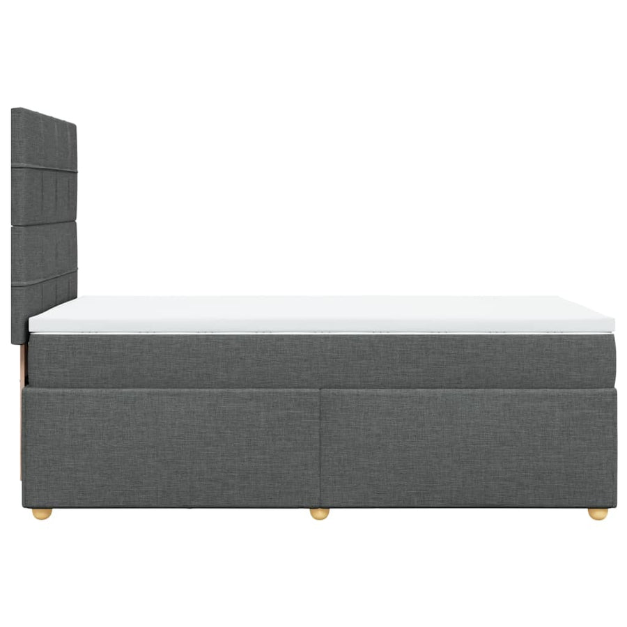 Boxspring met matras stof donkergrijs 80x200 cm