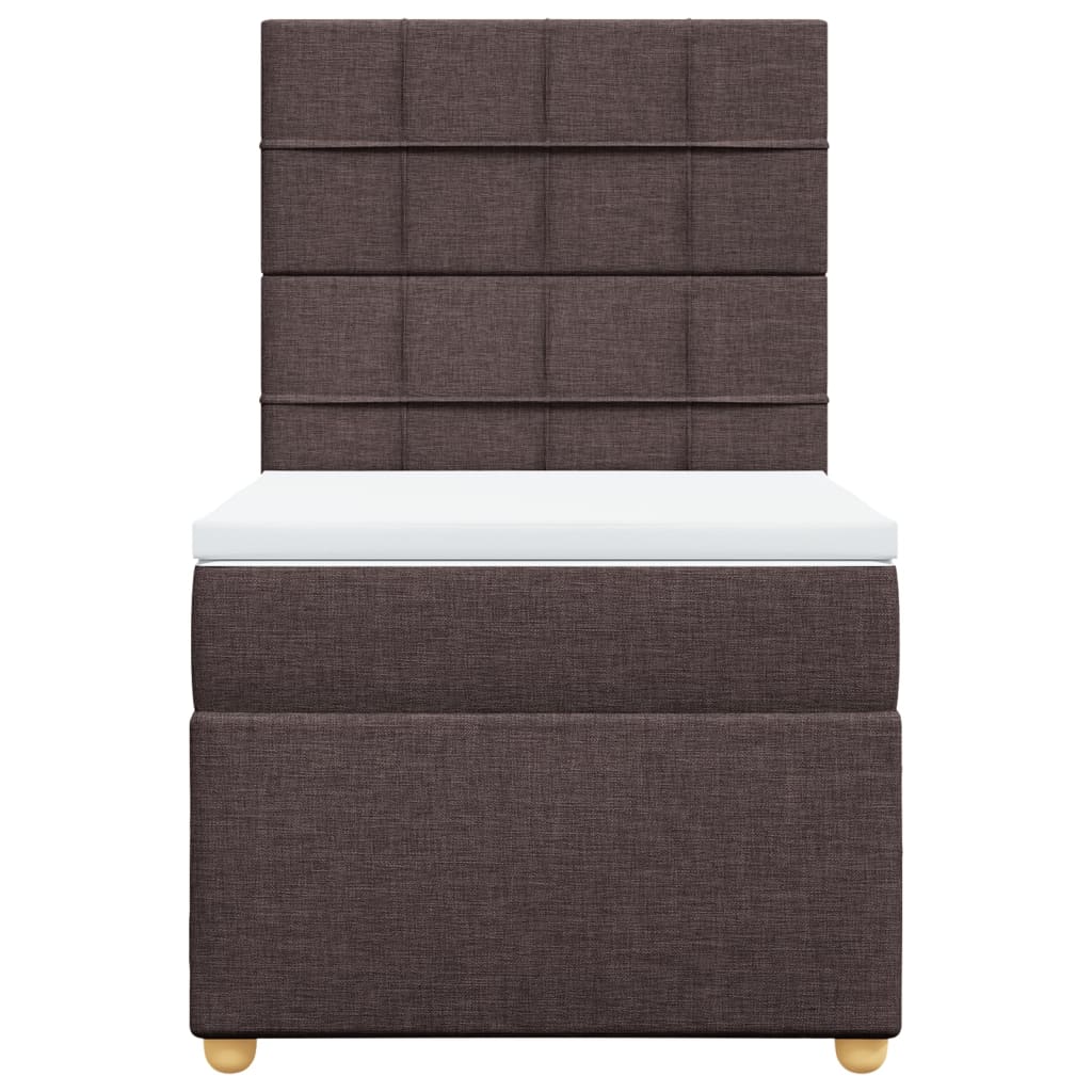 Boxspring met matras stof donkerbruin 80x200 cm