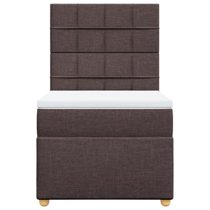 Boxspring met matras stof donkerbruin 80x200 cm