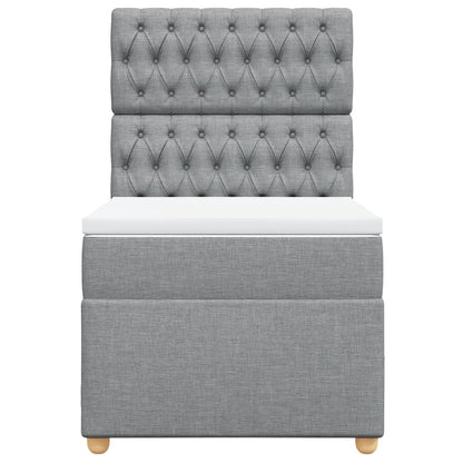 Boxspring met matras stof lichtgrijs 80x200 cm