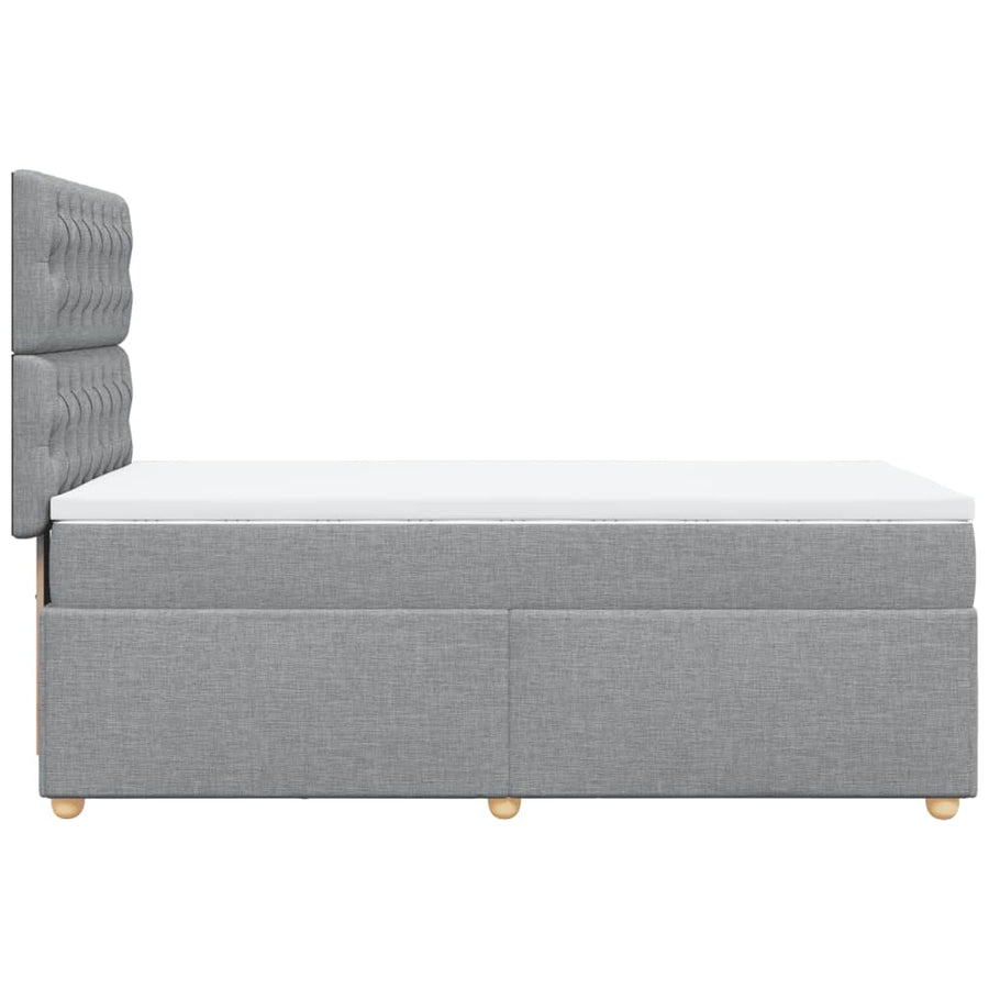 Boxspring met matras stof lichtgrijs 80x200 cm