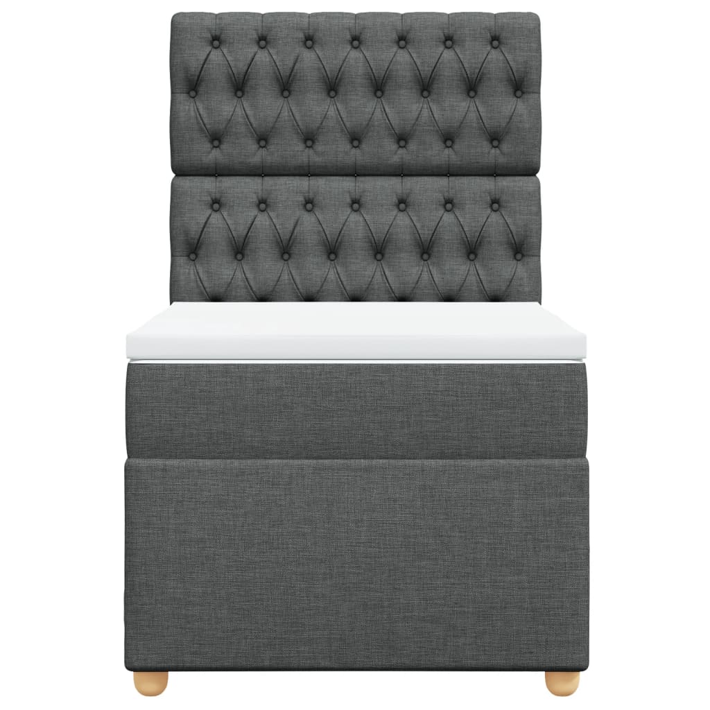 Boxspring met matras stof donkergrijs 80x200 cm