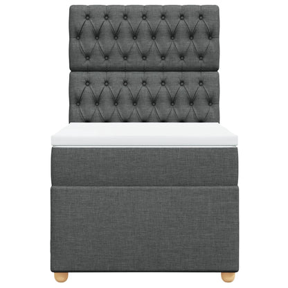 Boxspring met matras stof donkergrijs 80x200 cm