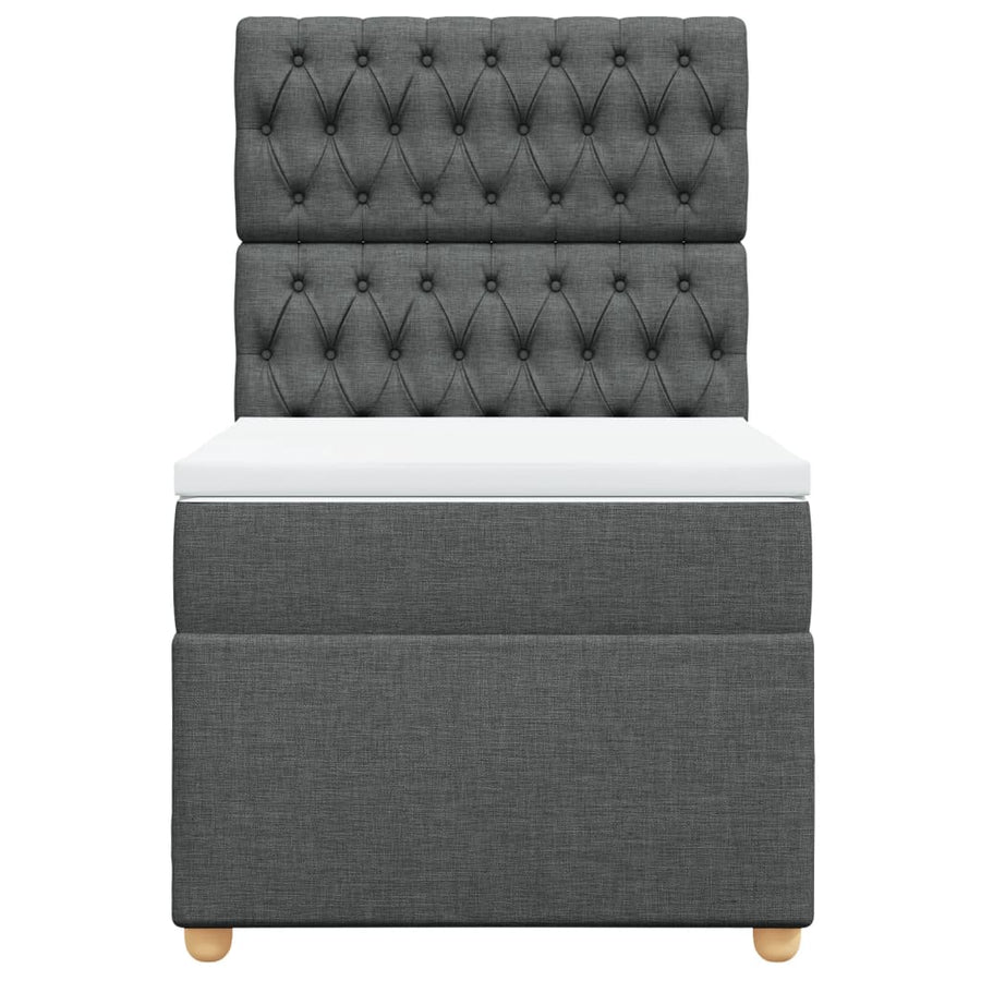 Boxspring met matras stof donkergrijs 80x200 cm