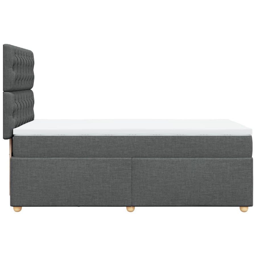 Boxspring met matras stof donkergrijs 80x200 cm