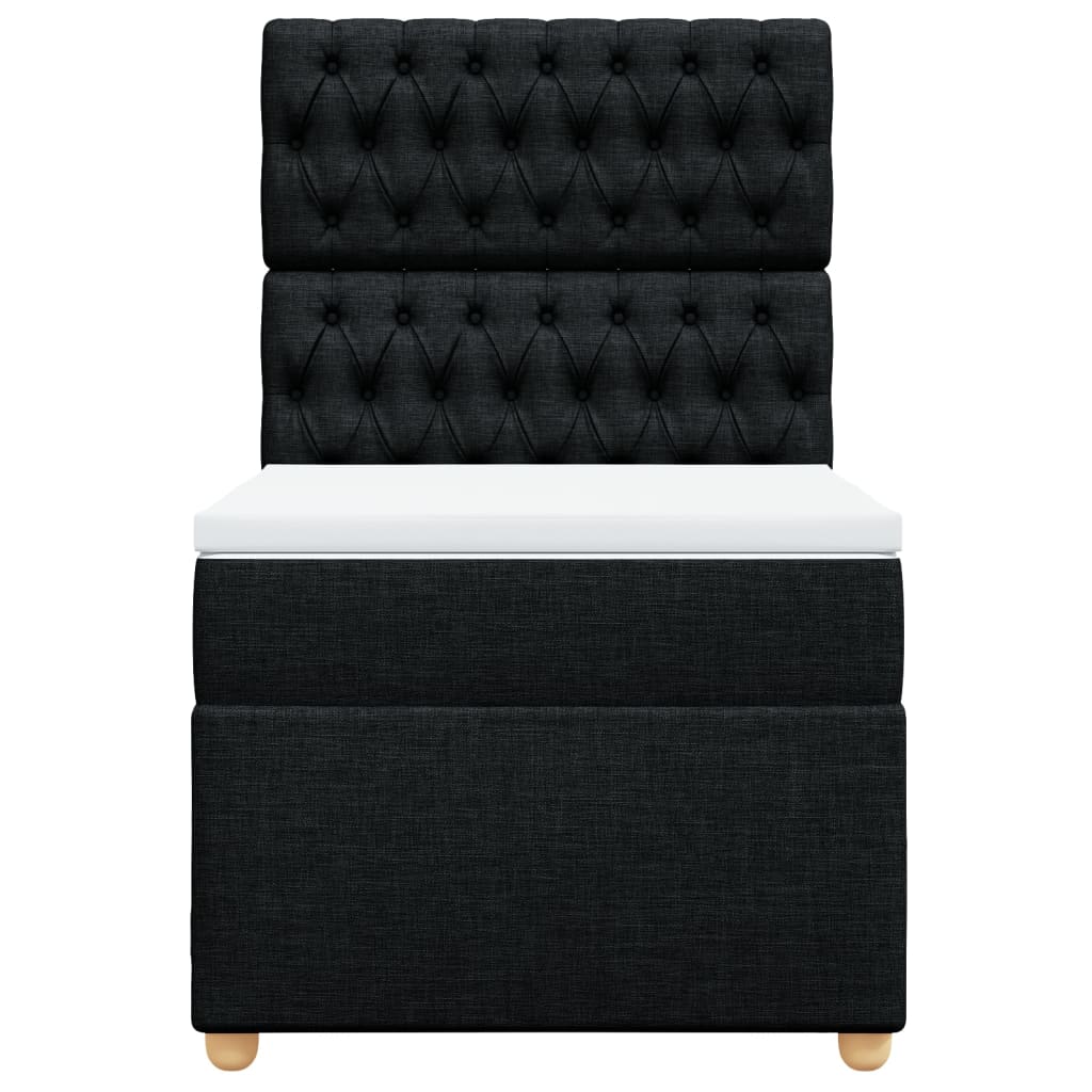 Boxspring met matras stof zwart 80x200 cm
