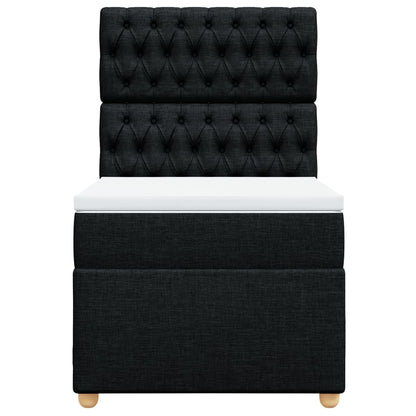 Boxspring met matras stof zwart 80x200 cm