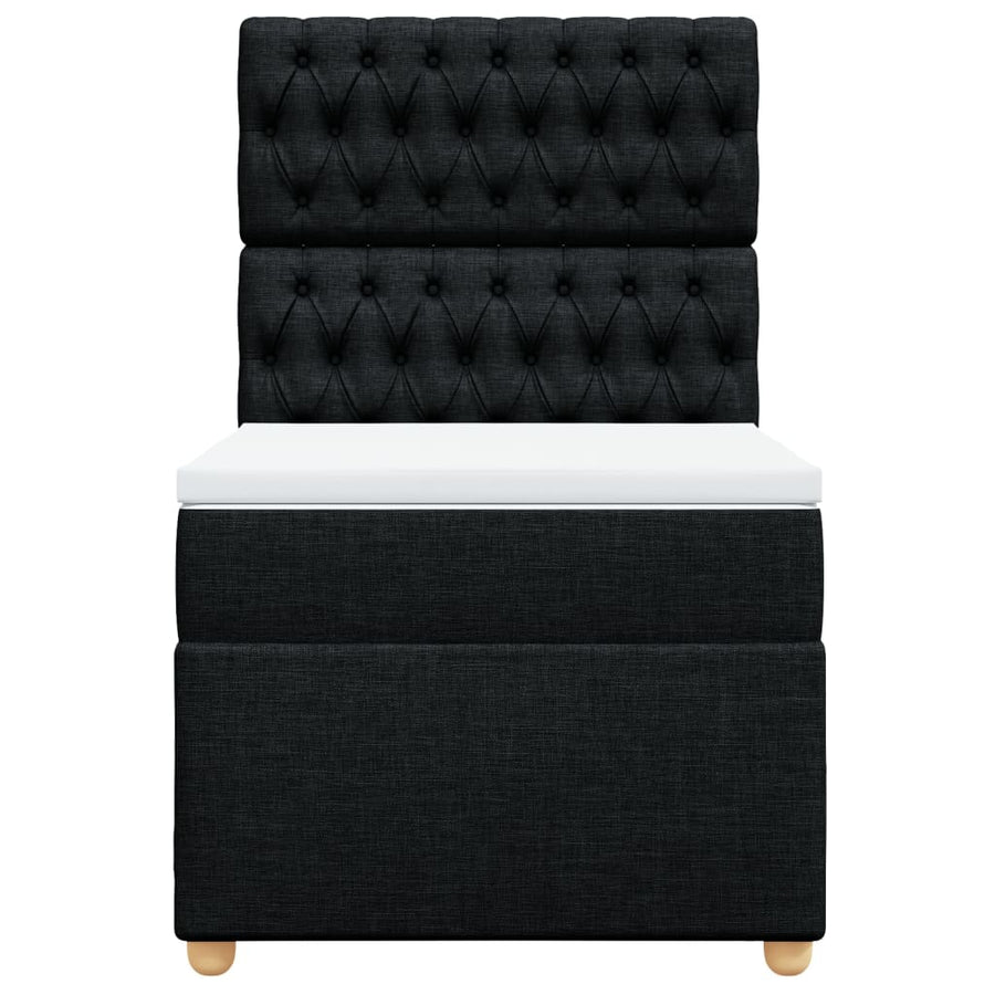 Boxspring met matras stof zwart 80x200 cm