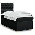 Box spring with mattress fabric black 80x200 cm