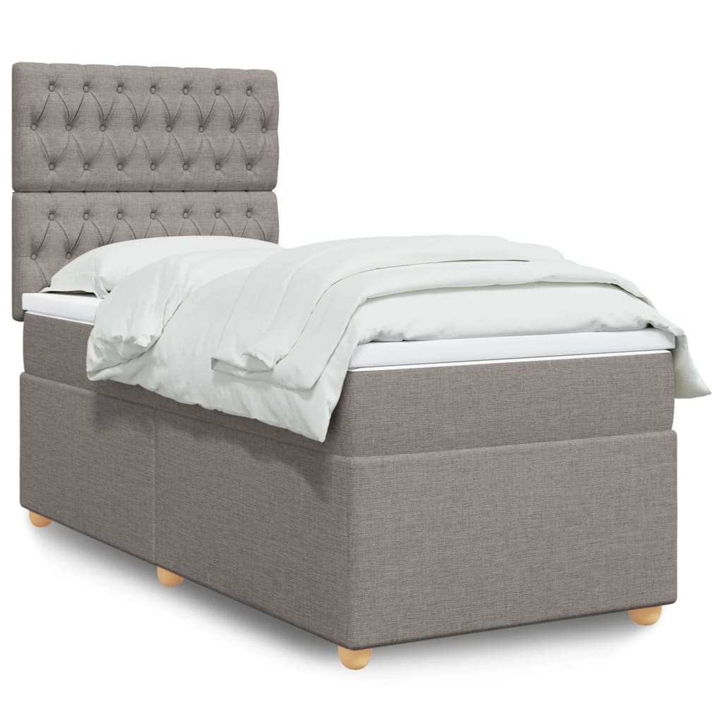 Boxspring Met Matras Stof 80 x 200 cm Taupe