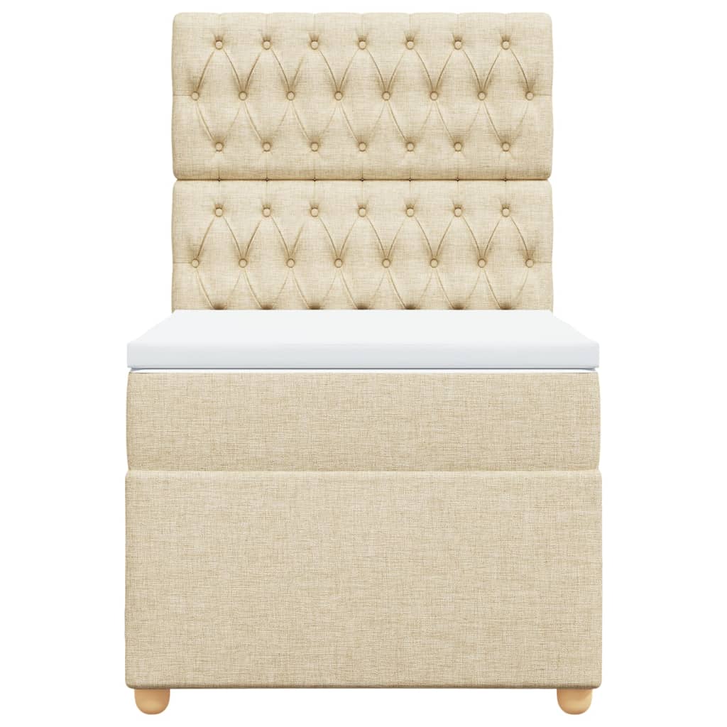 Boxspring met matras stof crèmekleurig 80x200 cm
