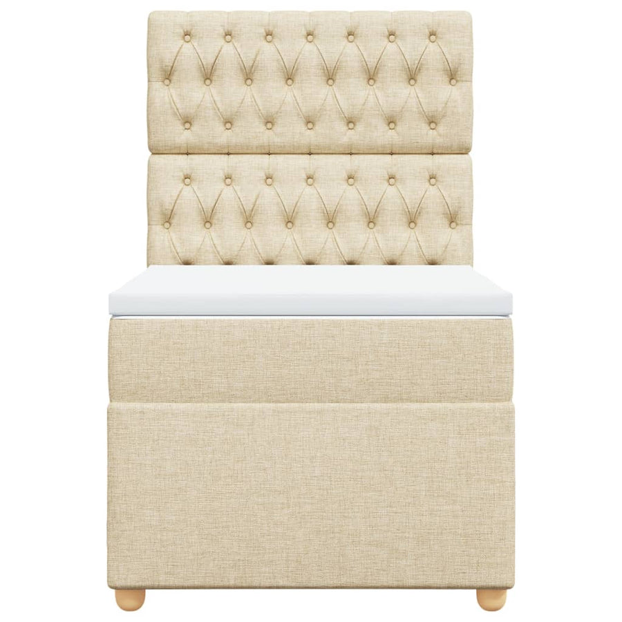 Boxspring met matras stof crèmekleurig 80x200 cm