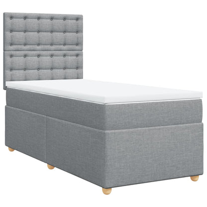 Boxspring met matras stof lichtgrijs 80x200 cm