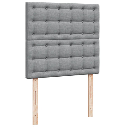 Boxspring met matras stof lichtgrijs 80x200 cm