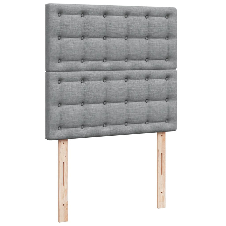 Boxspring met matras stof lichtgrijs 80x200 cm