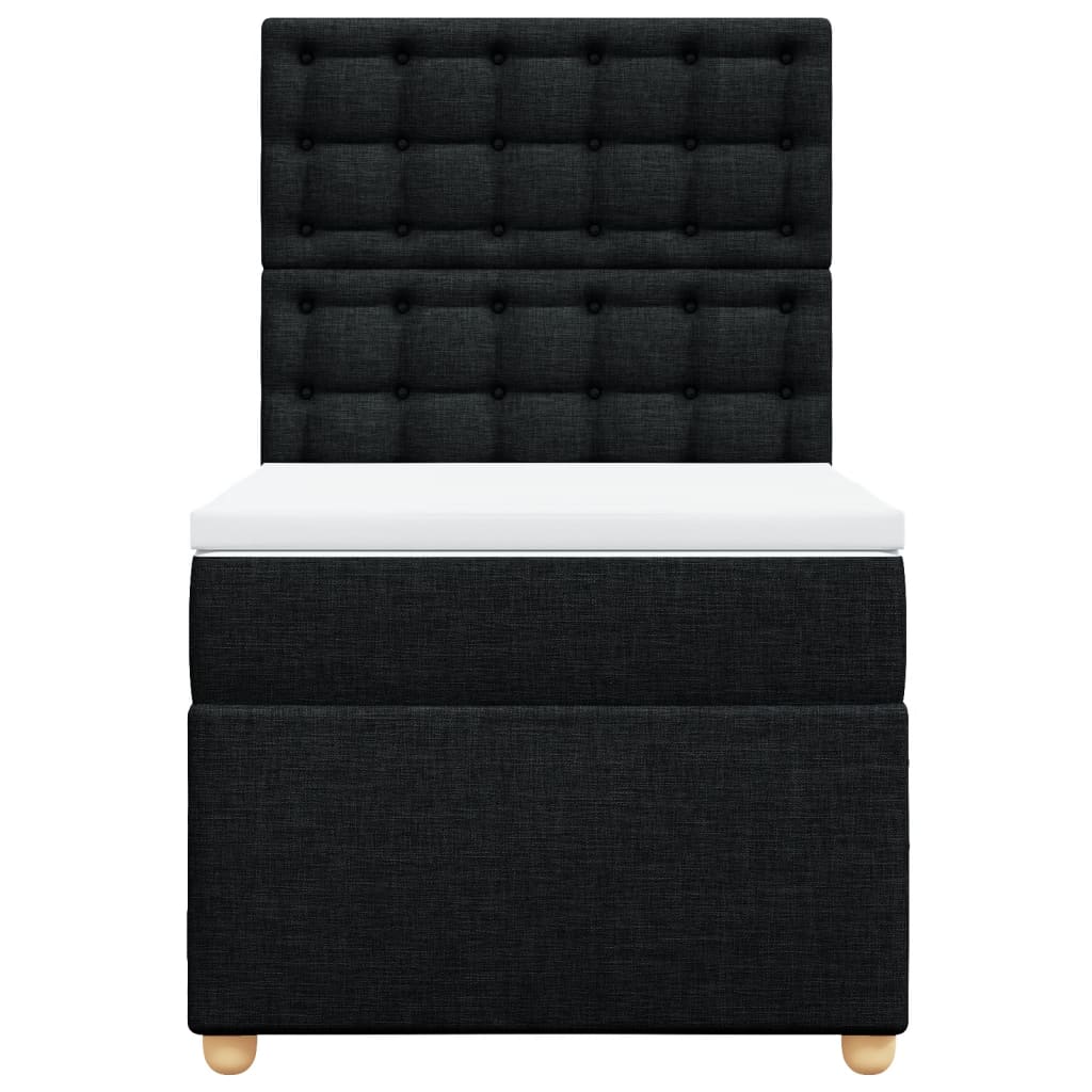 Boxspring met matras stof zwart 80x200 cm