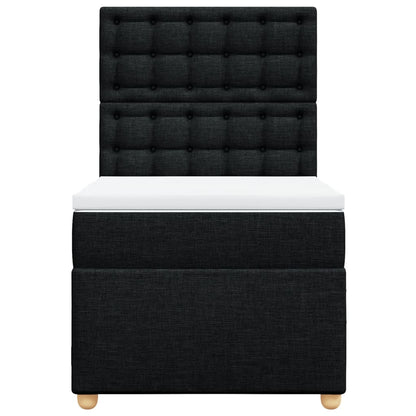 Boxspring met matras stof zwart 80x200 cm